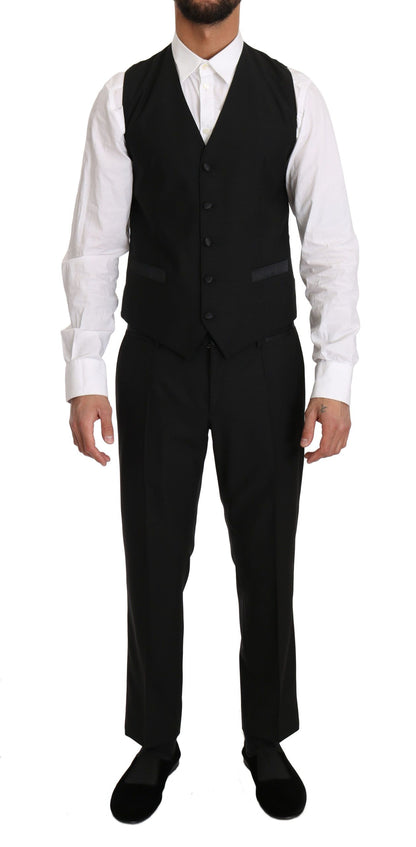 Dolce &amp; Gabbana Schwarze Wollweste Gillet-Weste