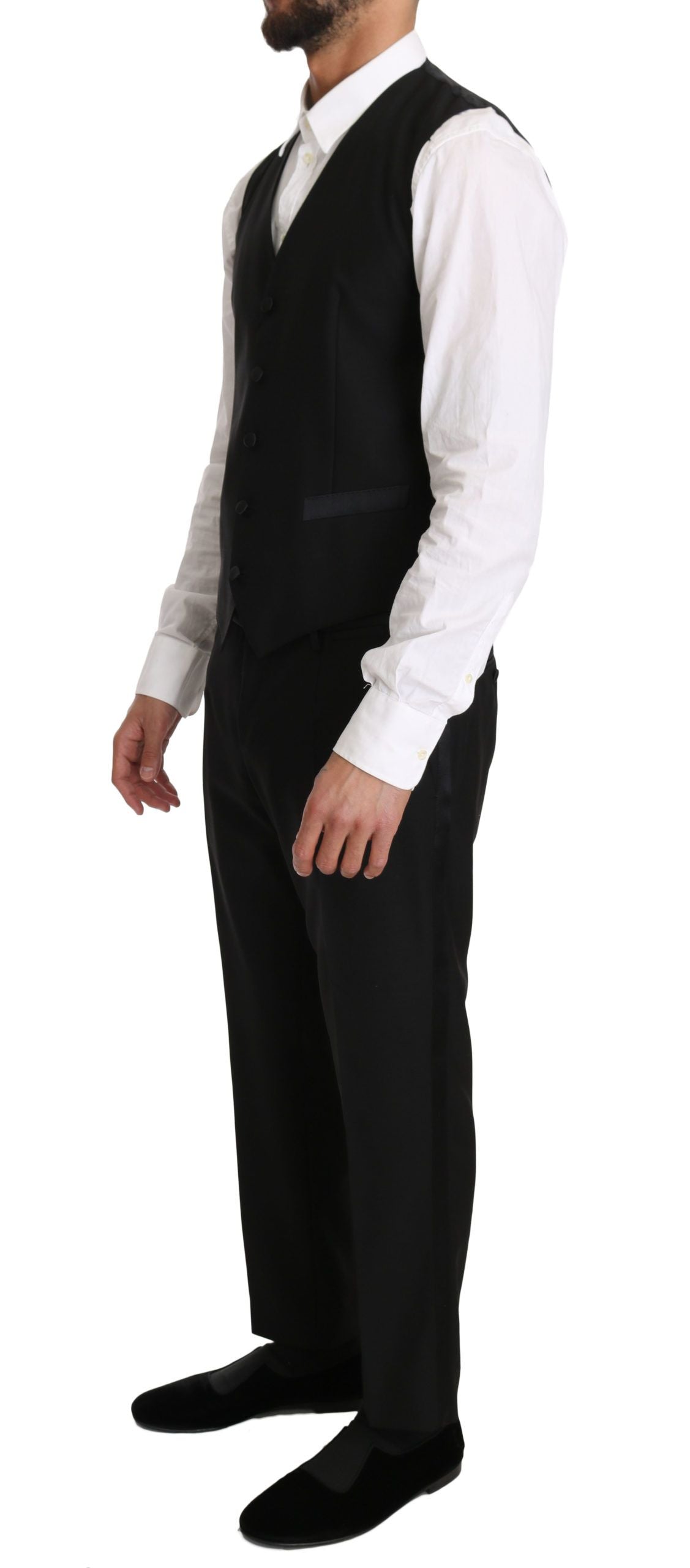 Dolce &amp; Gabbana Schwarze Wollweste Gillet-Weste