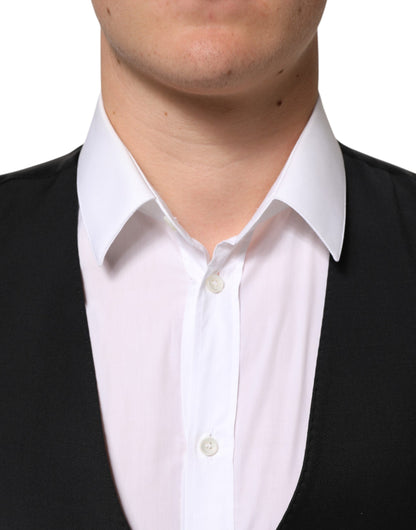 Dolce &amp; Gabbana Schwarze Wollweste für formelle Anlässe
