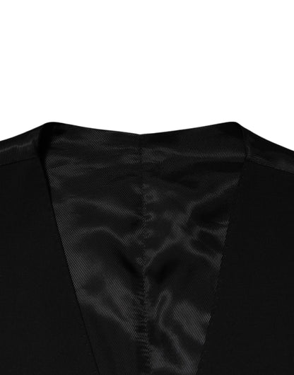Dolce &amp; Gabbana Schwarze Wollweste für formelle Anlässe