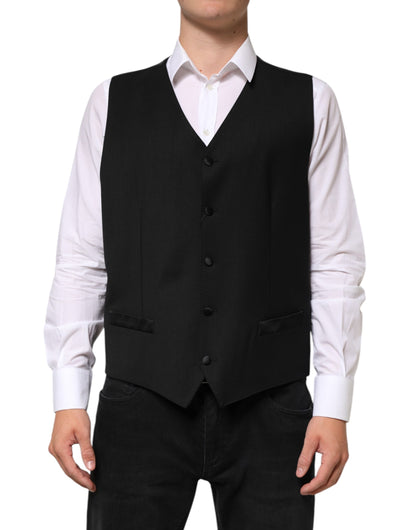 Dolce &amp; Gabbana Schwarze Wollweste für formelle Anlässe