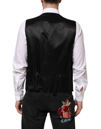 Dolce &amp; Gabbana Schwarze Wollweste für formelle Anlässe