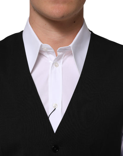 Dolce &amp; Gabbana Schwarze Wollweste für formelle Anlässe