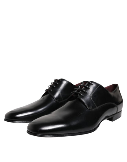 Dolce &amp; Gabbana Herren Derby-Schuhe aus schwarzem Kalbsleder