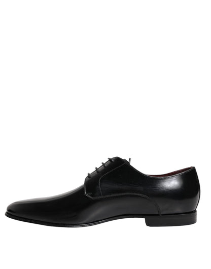 Dolce &amp; Gabbana Herren Derby-Schuhe aus schwarzem Kalbsleder