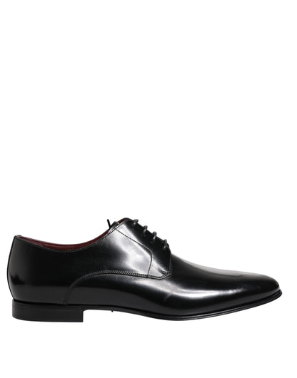 Dolce &amp; Gabbana Herren Derby-Schuhe aus schwarzem Kalbsleder
