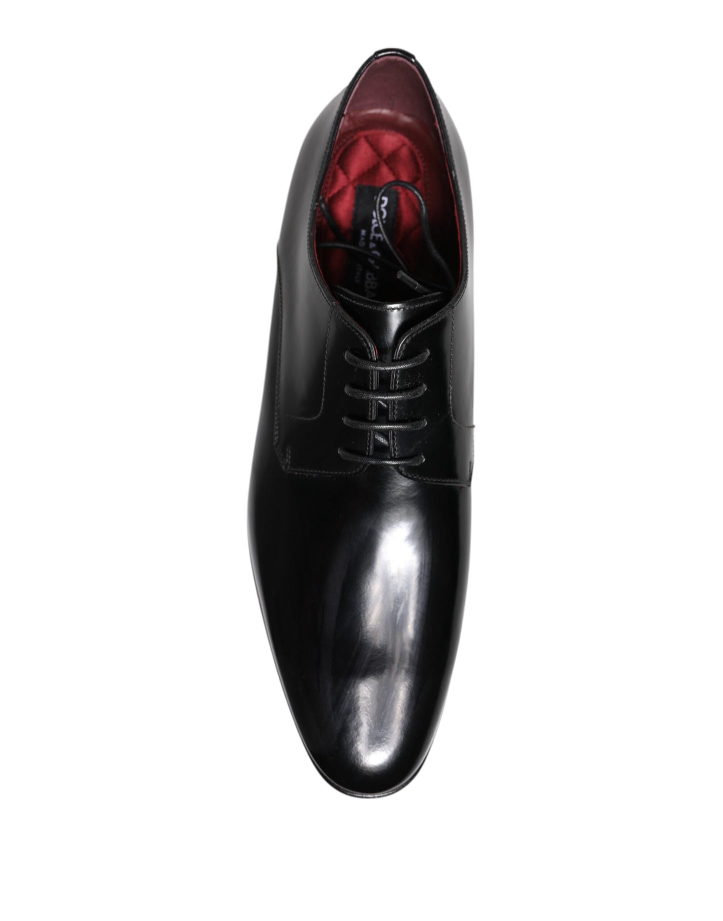 Dolce &amp; Gabbana Herren Derby-Schuhe aus schwarzem Kalbsleder
