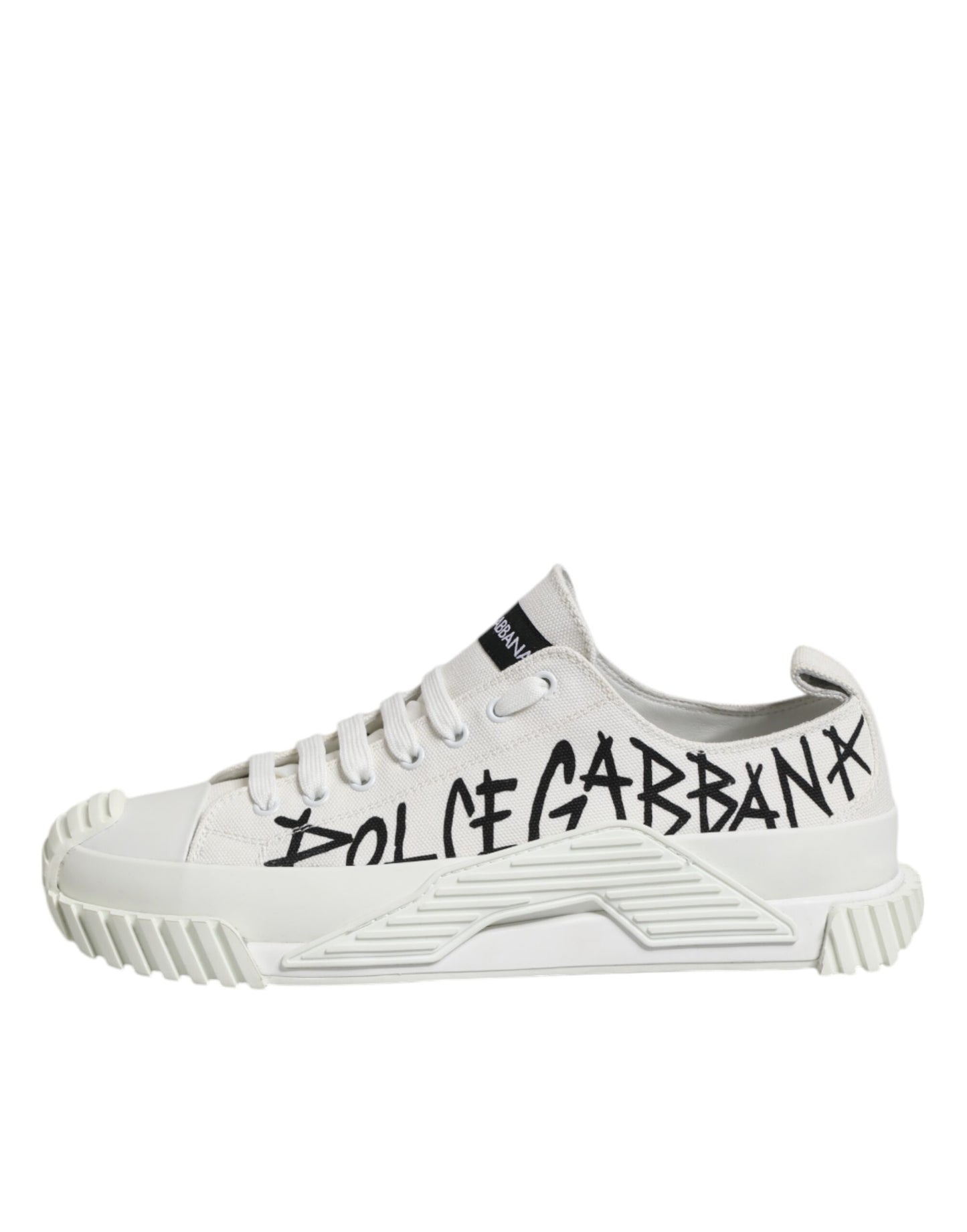 Dolce &amp; Gabbana Weiße Logo Graffiti Low Top Sneakers Schuhe