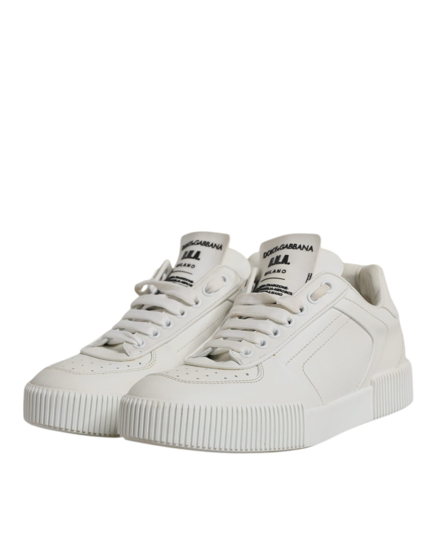 Dolce &amp; Gabbana Weiße Miami Leder Low Top Sneakers Schuhe