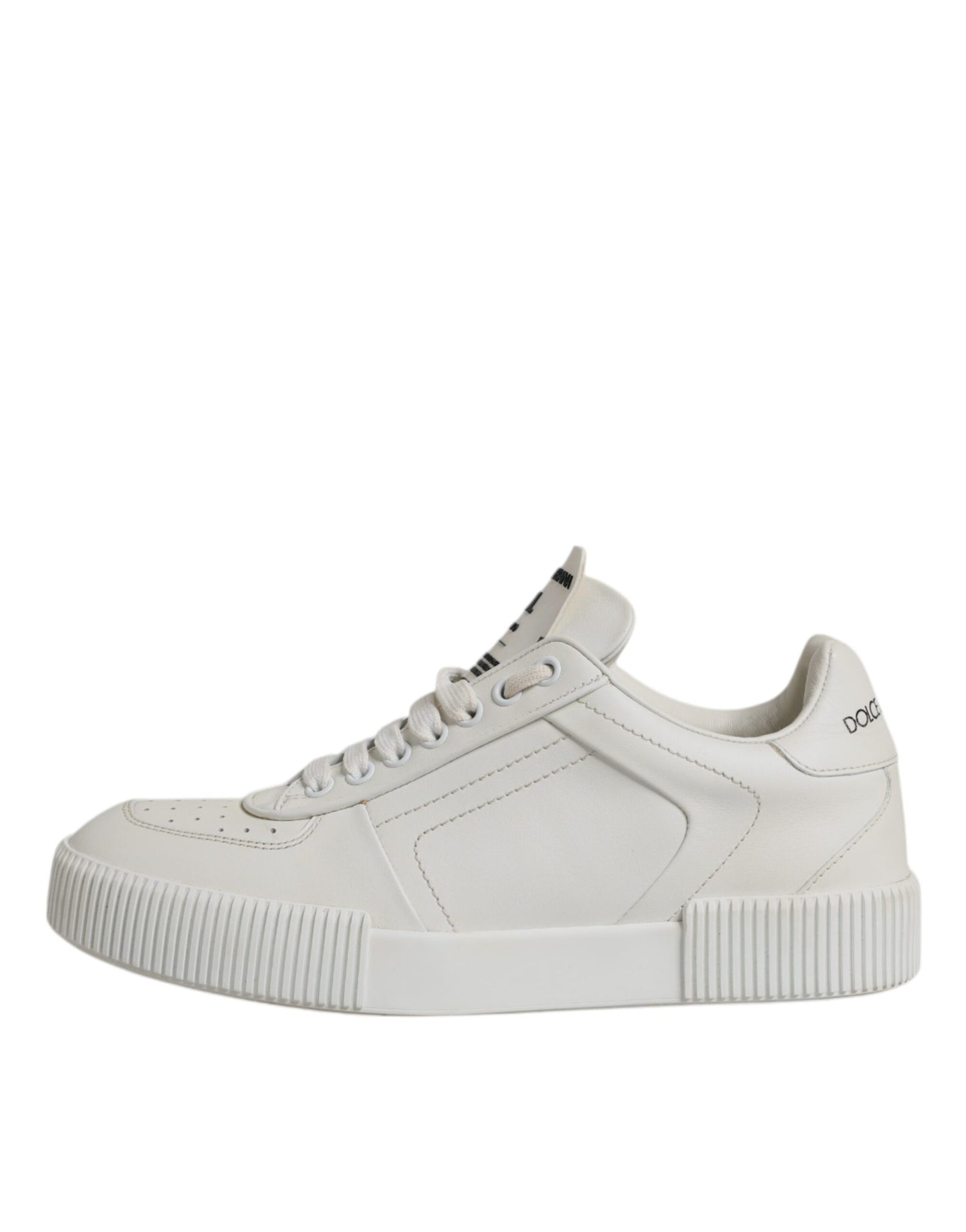 Dolce &amp; Gabbana Weiße Miami Leder Low Top Sneakers Schuhe