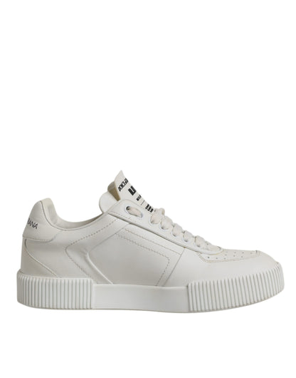Dolce &amp; Gabbana Weiße Miami Leder Low Top Sneakers Schuhe