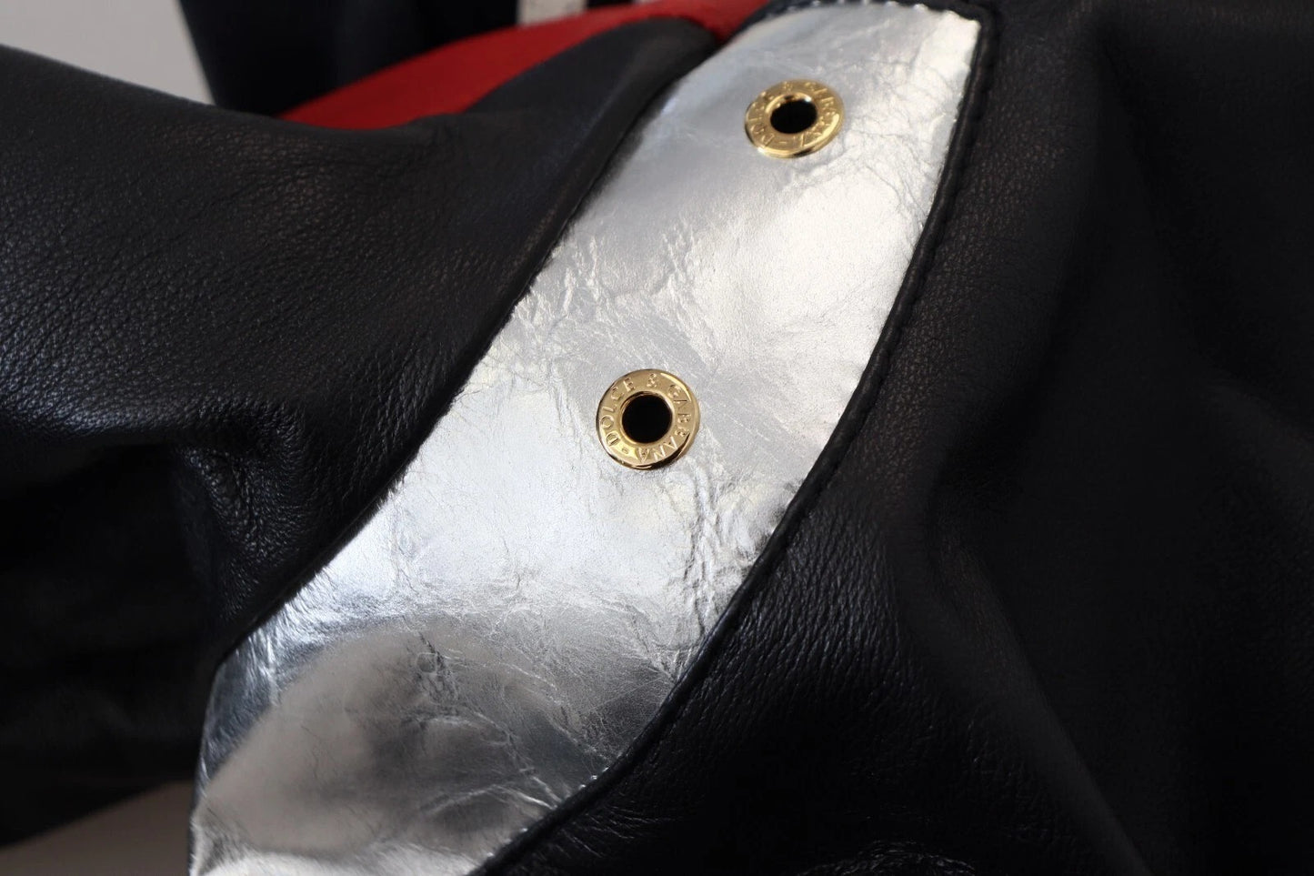 Dolce &amp; Gabbana – Schwarze Blousonjacke aus Leder mit Kapuze