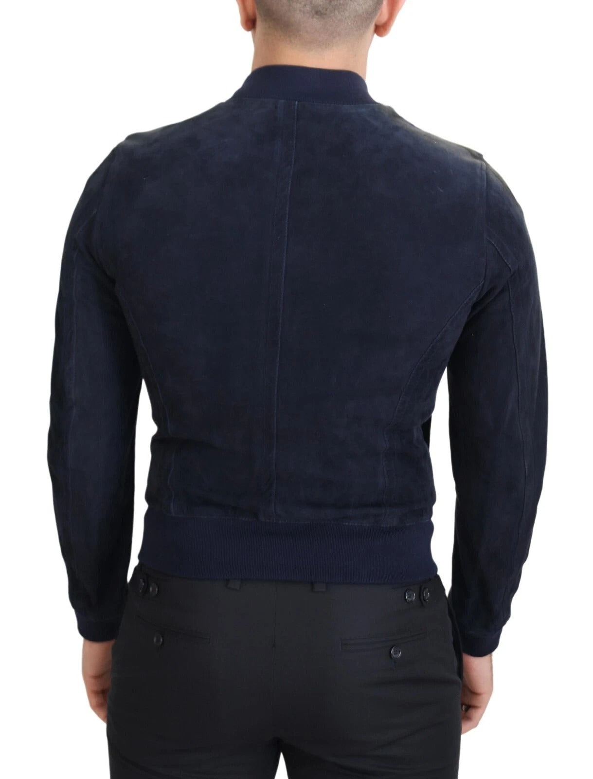 Dunkelblaue Blousonjacke aus Wildleder und Lammleder von Dolce &amp; Gabbana