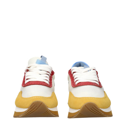 Max Mara Sneaker aus weißem Stoff mit niedrigem Schaft