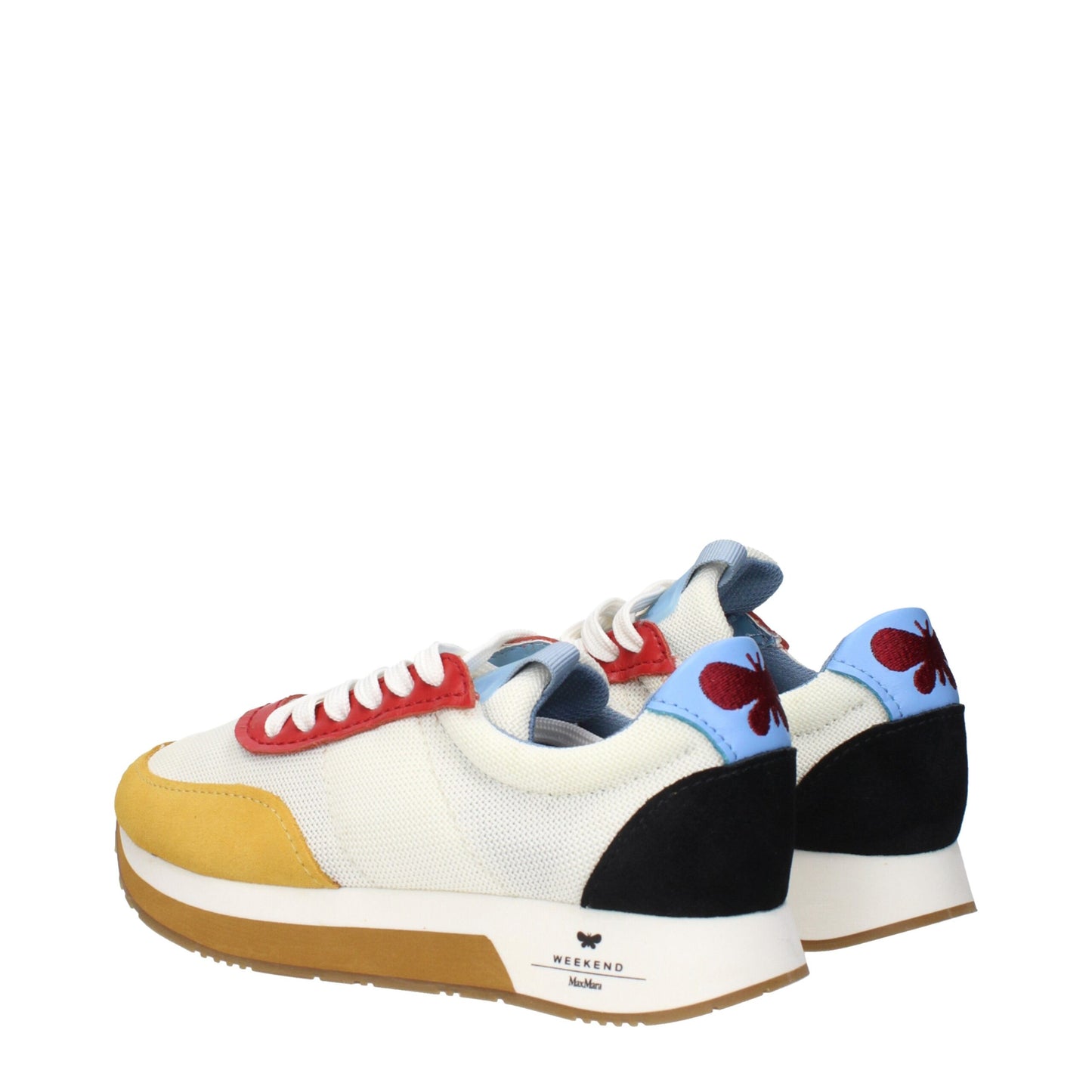 Max Mara Sneaker aus weißem Stoff mit niedrigem Schaft