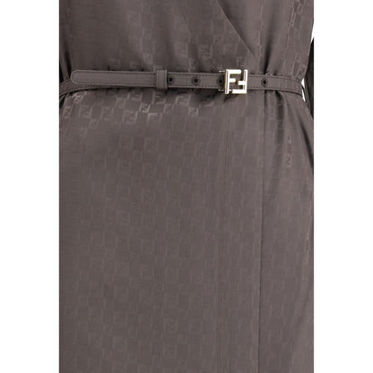 Fendi Brown Silk Casual Dress