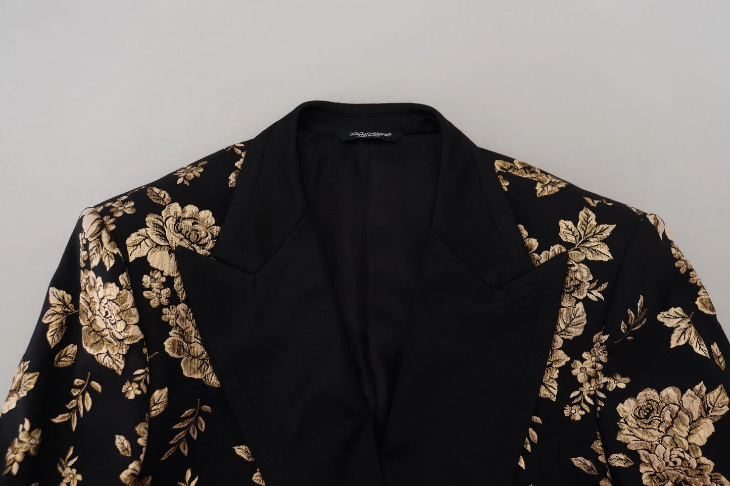 Dolce &amp; Gabbana – Blazer mit Blumenstickerei in Gold und Schwarz
