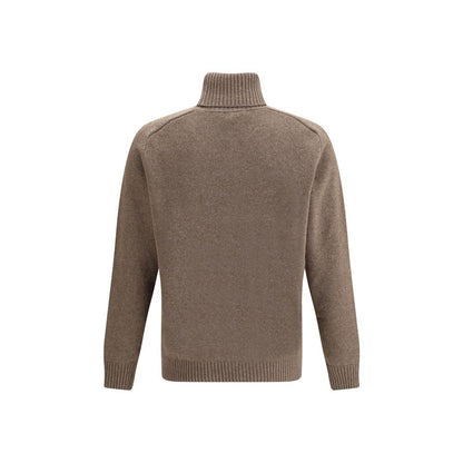 Brooksfield brauner Fleece-Rollkragenpullover aus Wolle