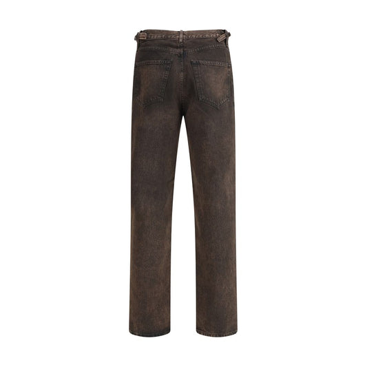 Haikure Brown Cotton Relaxed Fit Jeans