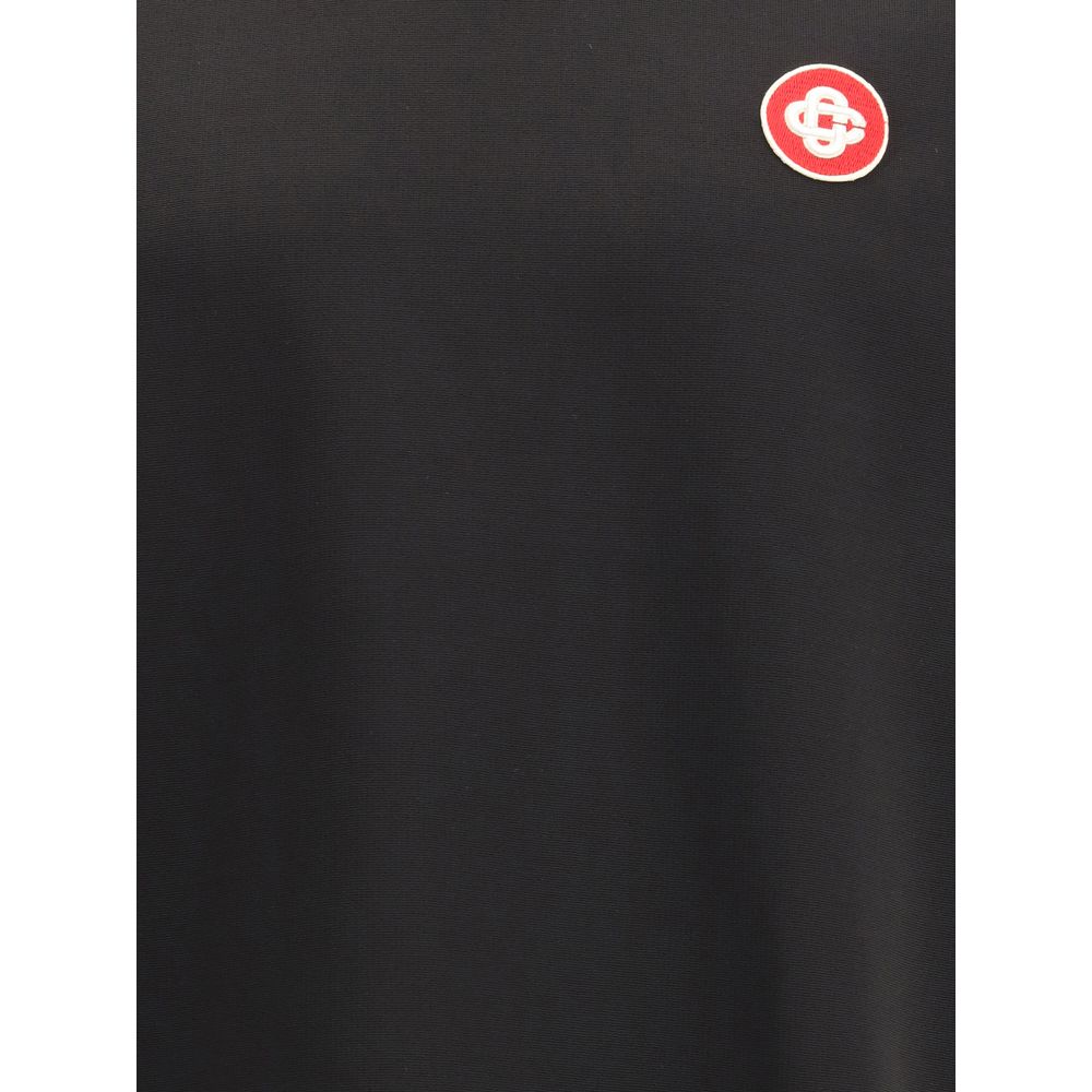 Casablanca Black Viscose Polo Shirt