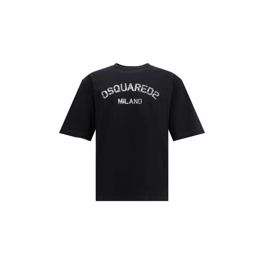 Dsquared² Schwarzes Baumwoll-T-Shirt