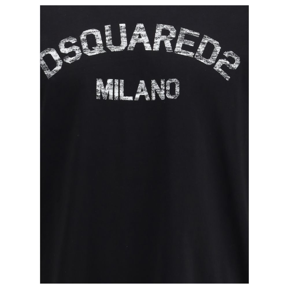 Dsquared² Schwarzes Baumwoll-T-Shirt