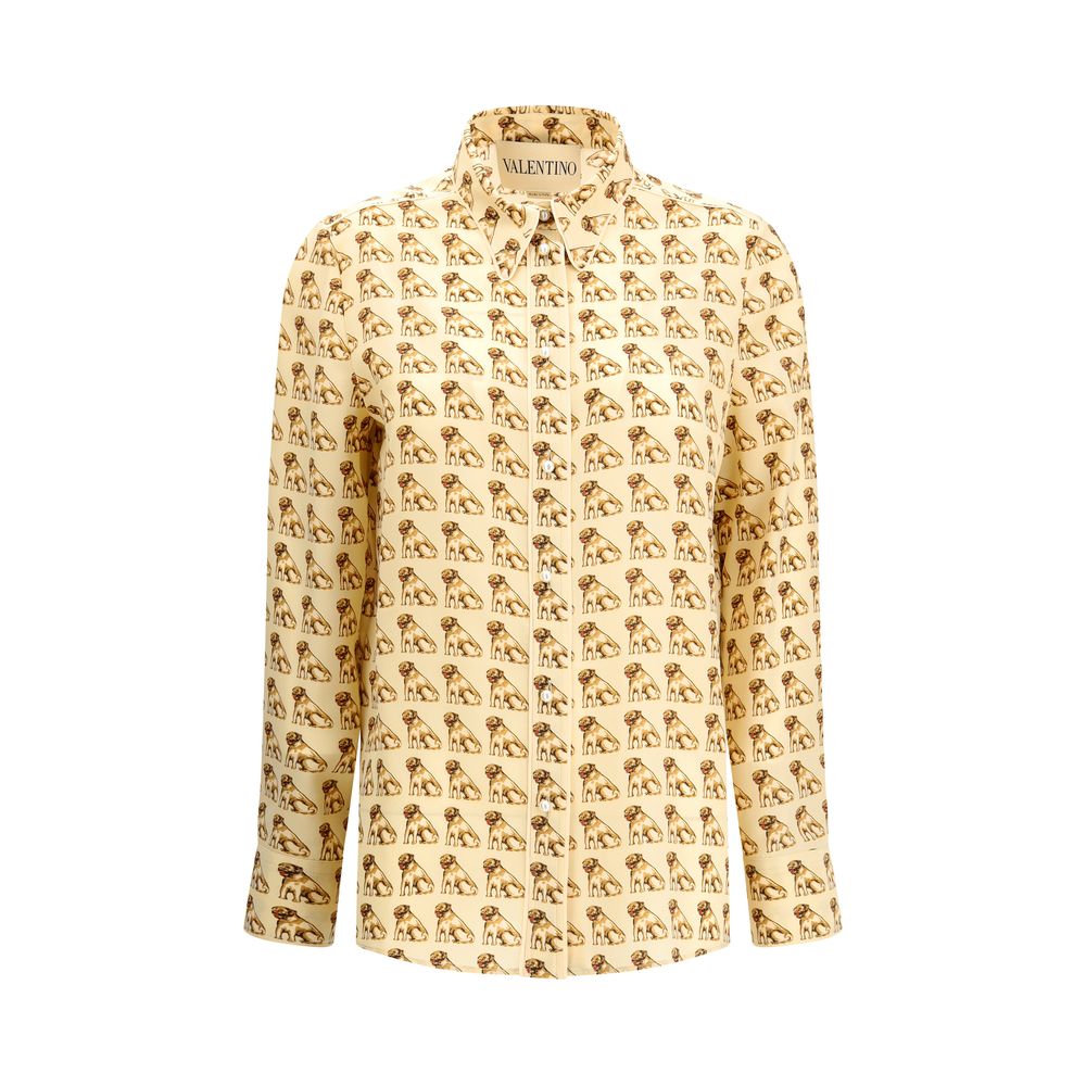 Valentino Hemd mit beigem Seidenmuster