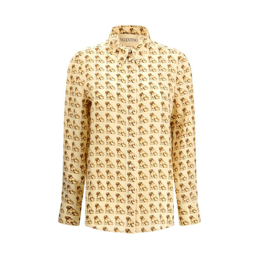Valentino Hemd mit beigem Seidenmuster