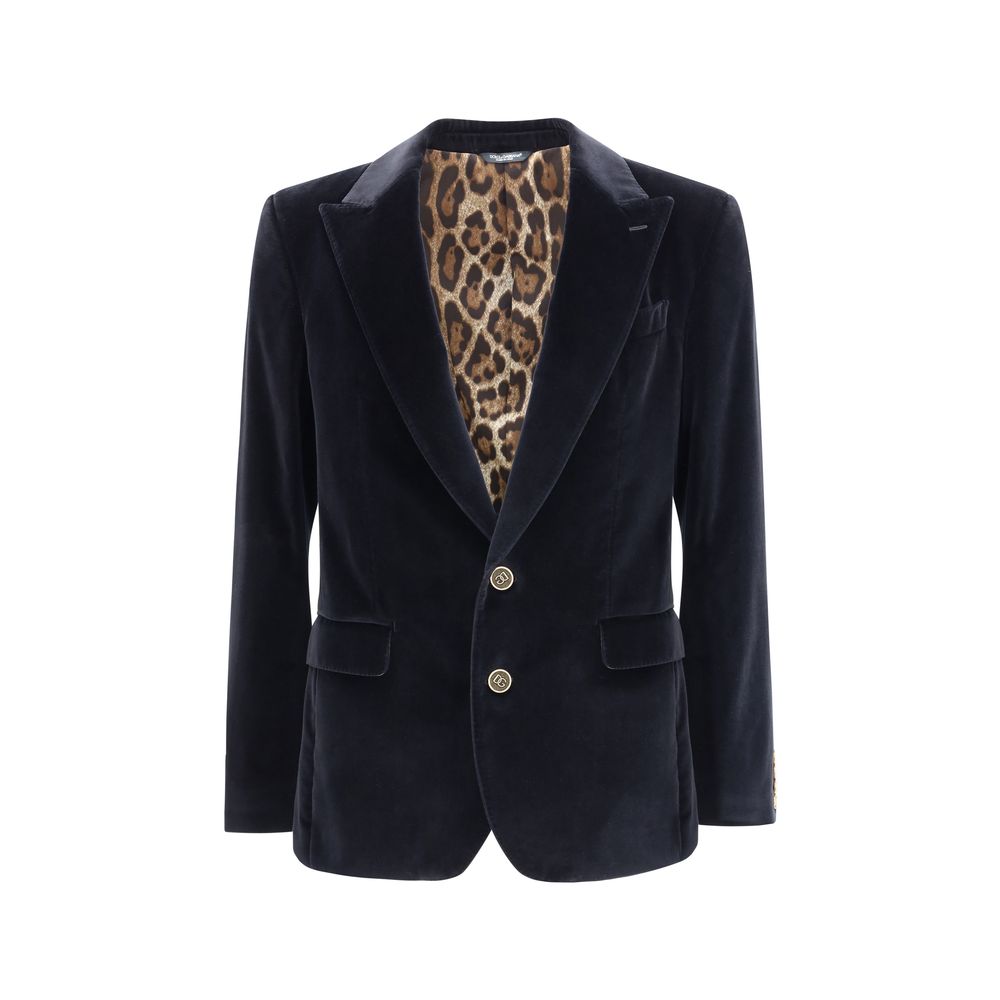 Dolce &amp; Gabbana Schwarzer Blazer aus Baumwolle