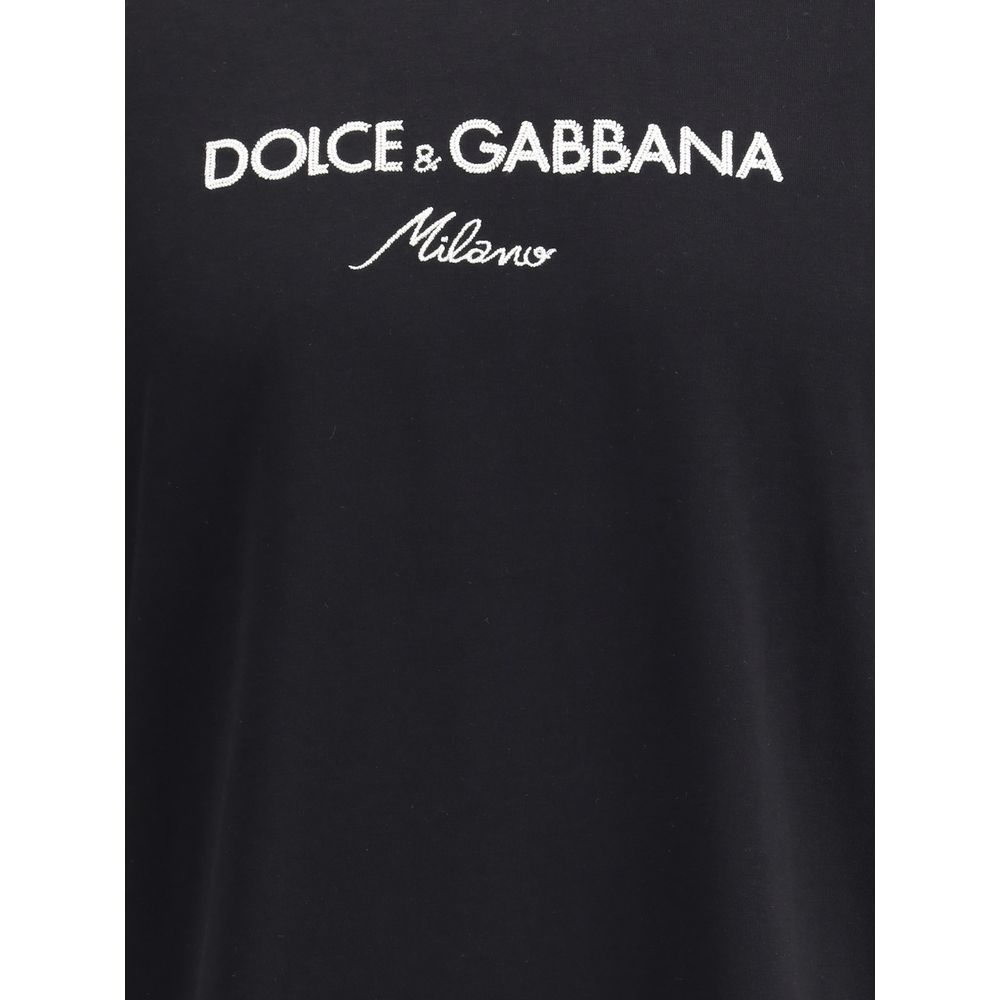 Dolce &amp; Gabbana Schwarzes Baumwoll-T-Shirt