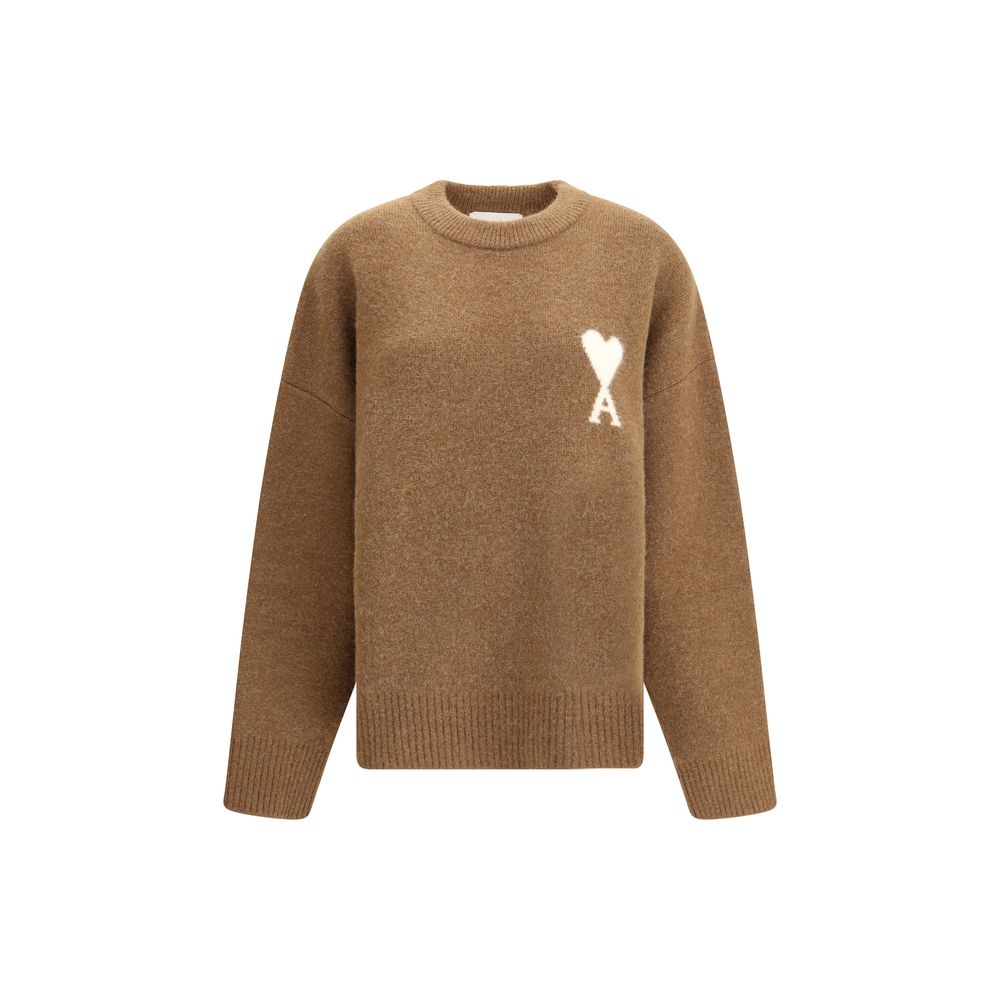 Ami Paris braunes Alpaka-Vicugna-Pacos Sweatshirt