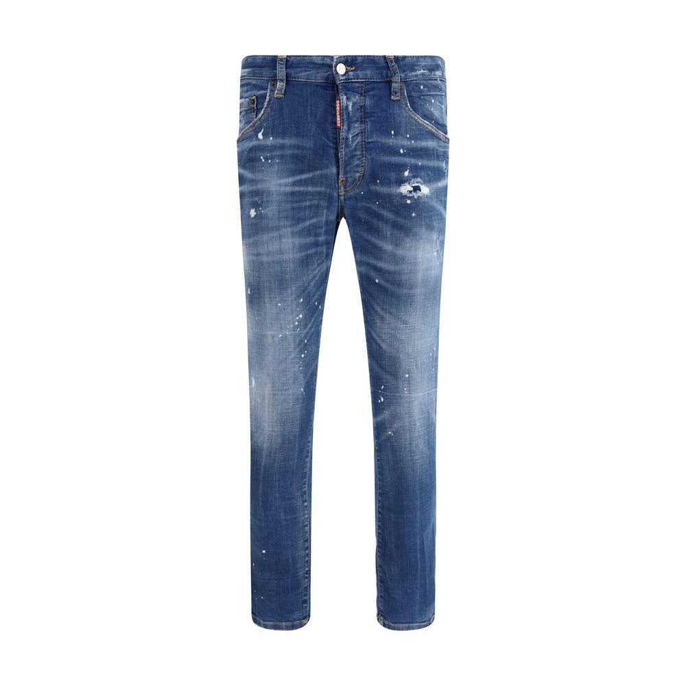 Dsquared² Jeans aus blauem Baumwollstoff in schmaler Passform