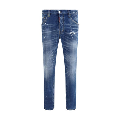 Dsquared² Jeans aus blauem Baumwollstoff in schmaler Passform