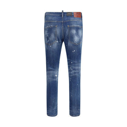 Dsquared² Jeans aus blauem Baumwollstoff in schmaler Passform