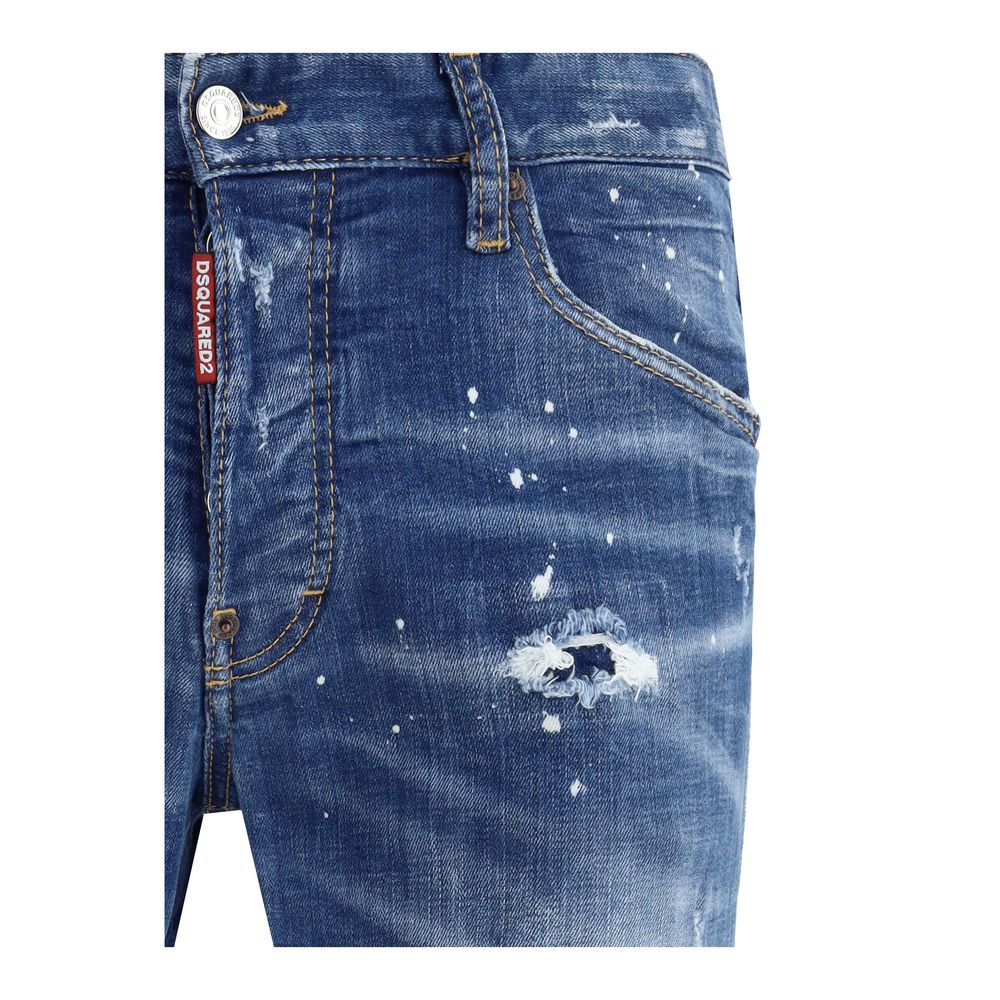 Dsquared² Jeans aus blauem Baumwollstoff in schmaler Passform