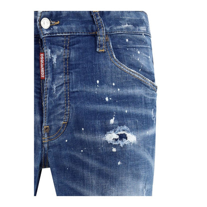 Dsquared² Jeans aus blauem Baumwollstoff in schmaler Passform