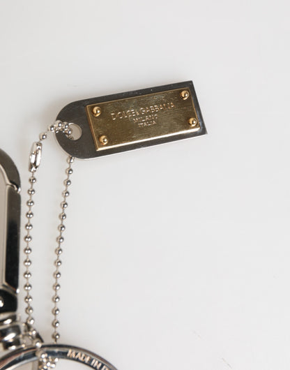 Dolce &amp; Gabbana Silberner Schlüsselanhänger mit DG-Logo, Taschenanhänger