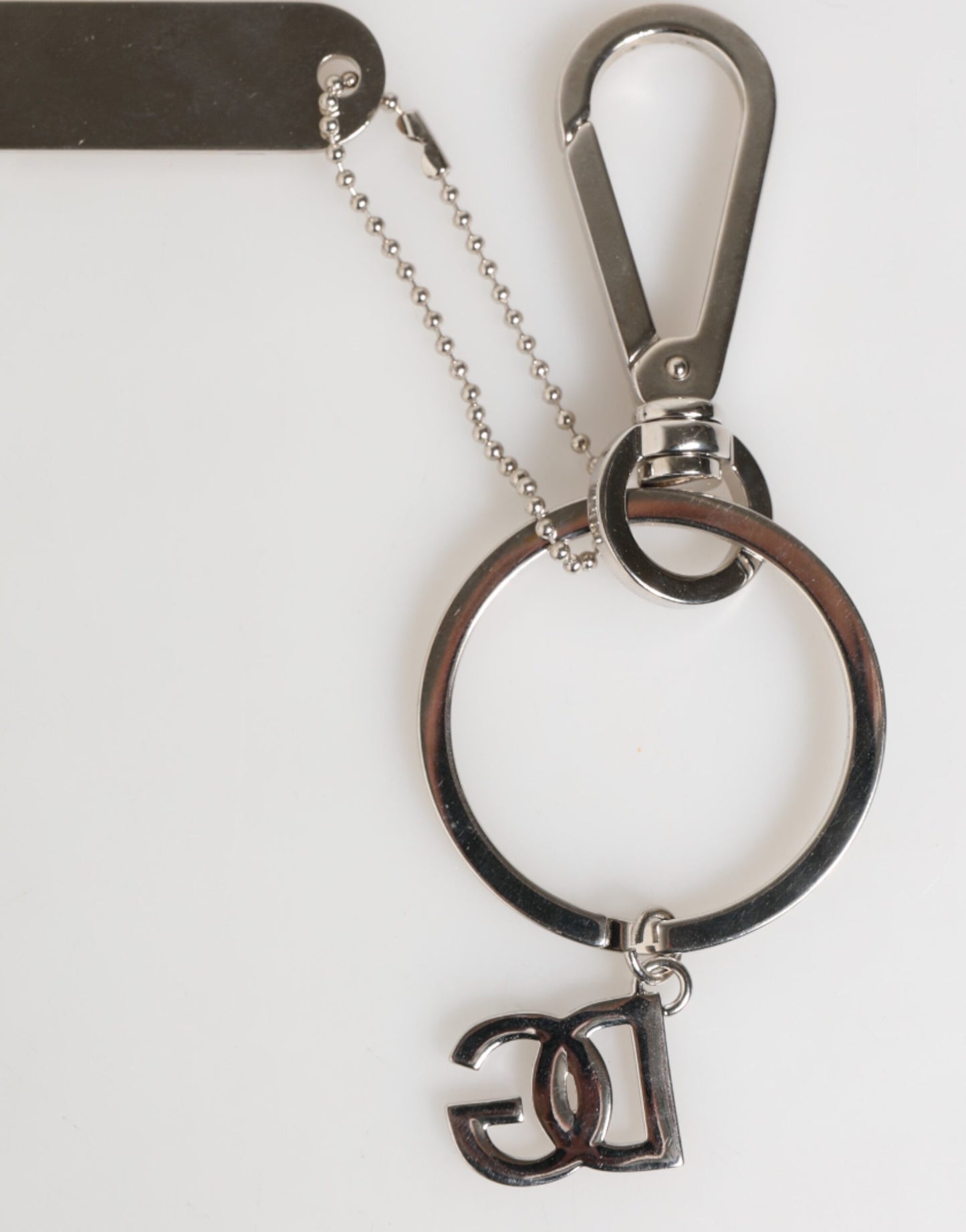 Dolce &amp; Gabbana Silberner Schlüsselanhänger mit DG-Logo, Taschenanhänger