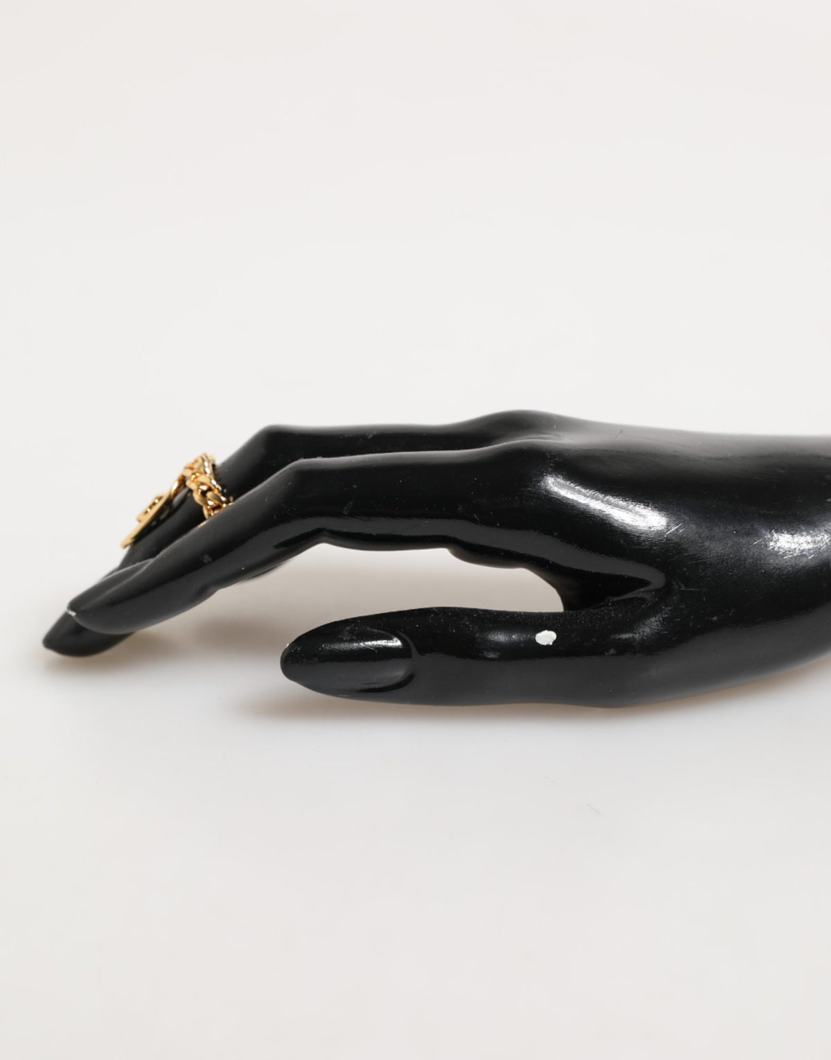 Dolce &amp; Gabbana – Verstellbarer Ring mit ovaler DG-Logokette aus goldfarbenem Messing