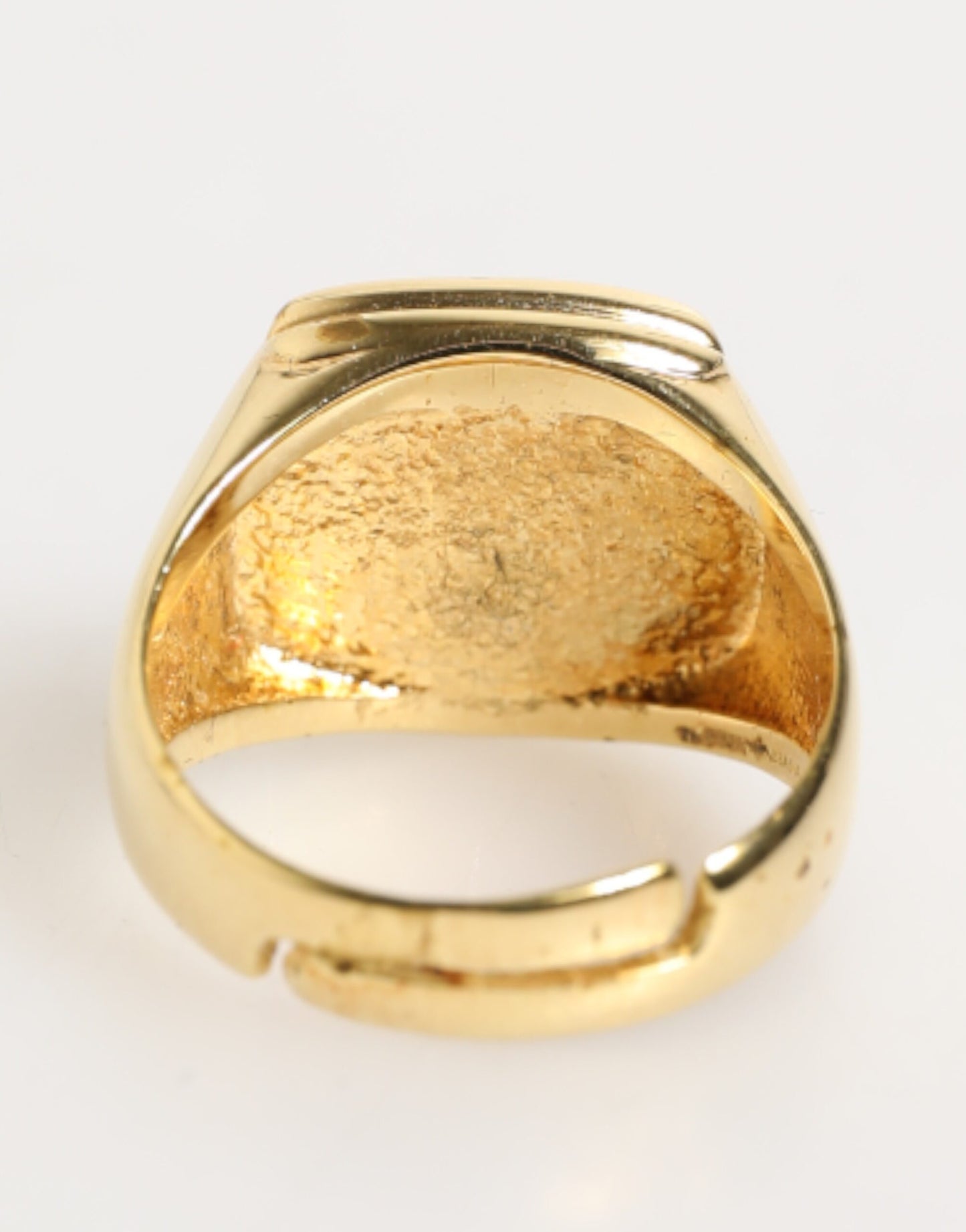 Dolce &amp; Gabbana – Verstellbarer Siegelring aus Messing mit DG-Logo in Goldton und Emaille