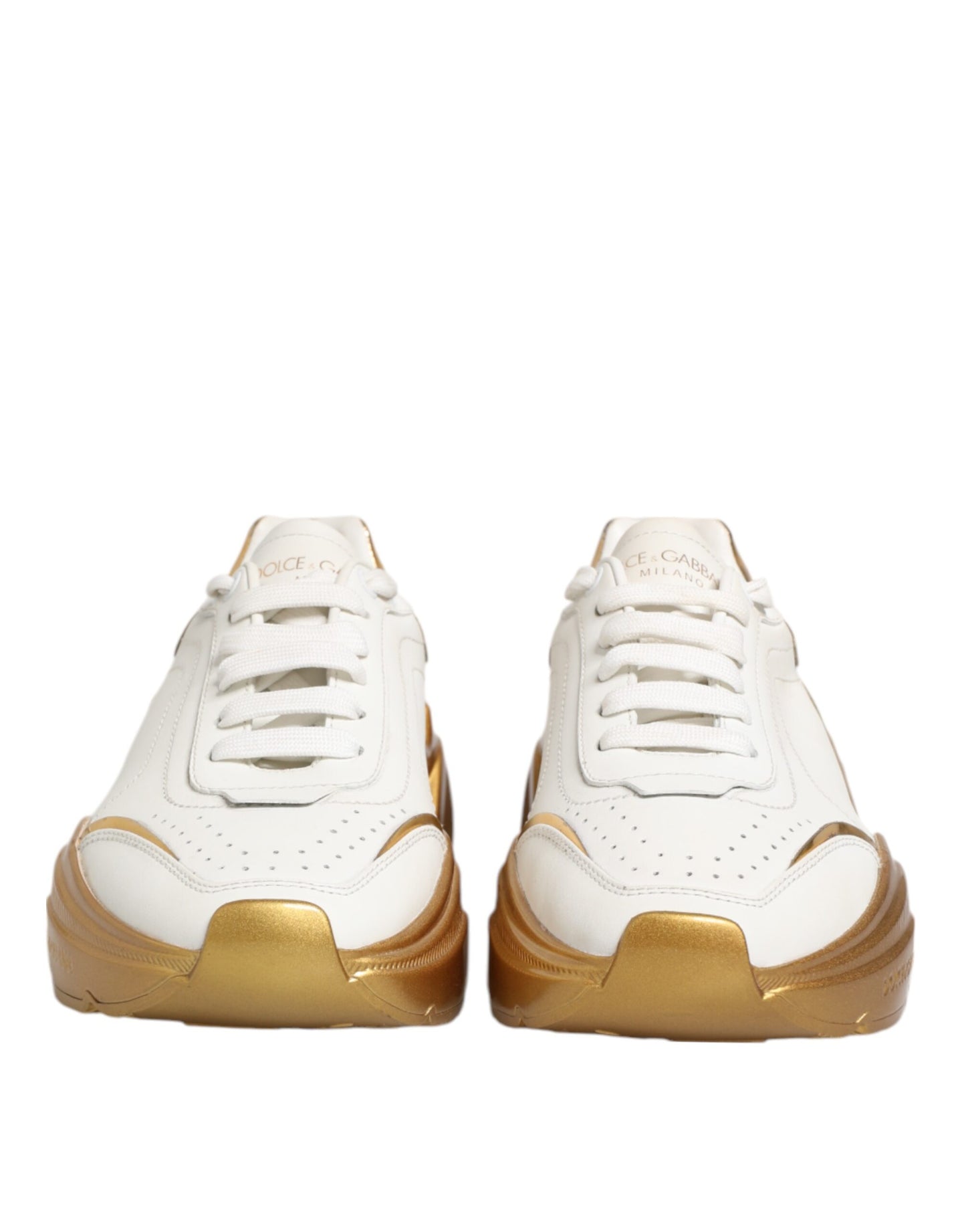 Dolce &amp; Gabbana Weißgold DAYMASTER Leder Sneakers Damenschuhe