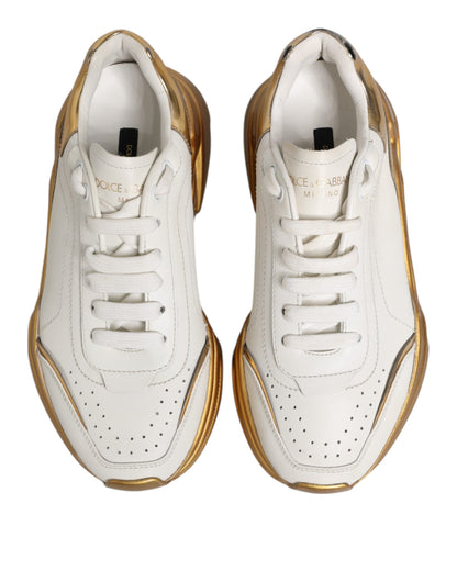 Dolce &amp; Gabbana Weißgold DAYMASTER Leder Sneakers Damenschuhe