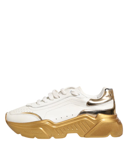 Dolce &amp; Gabbana Weißgold DAYMASTER Leder Sneakers Damenschuhe
