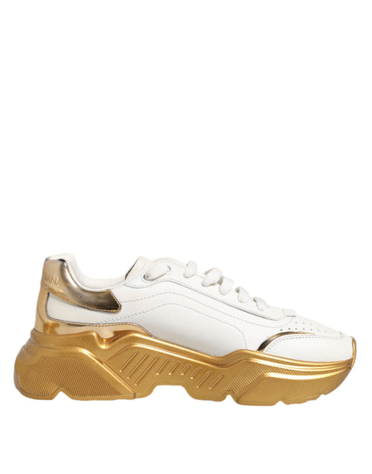 Dolce &amp; Gabbana Weißgold DAYMASTER Leder Sneakers Damenschuhe