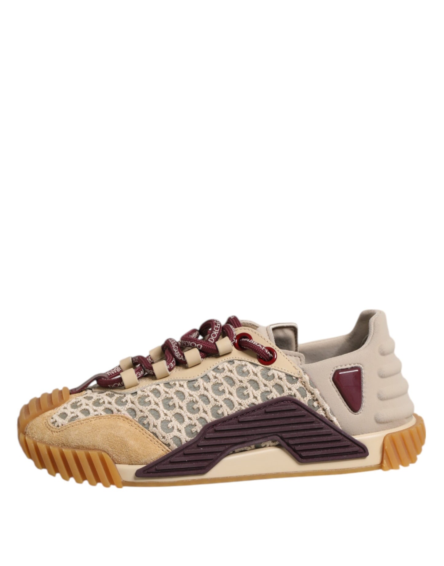 Dolce &amp; Gabbana Beige Neopren DG Logo NS1 Lace Sneakers Schuhe