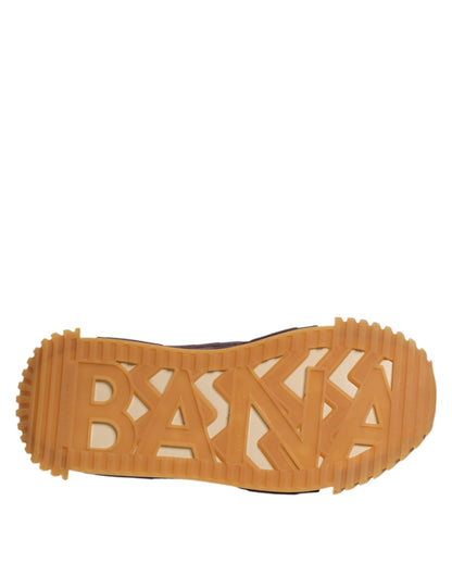 Dolce &amp; Gabbana Beige Neopren DG Logo NS1 Lace Sneakers Schuhe