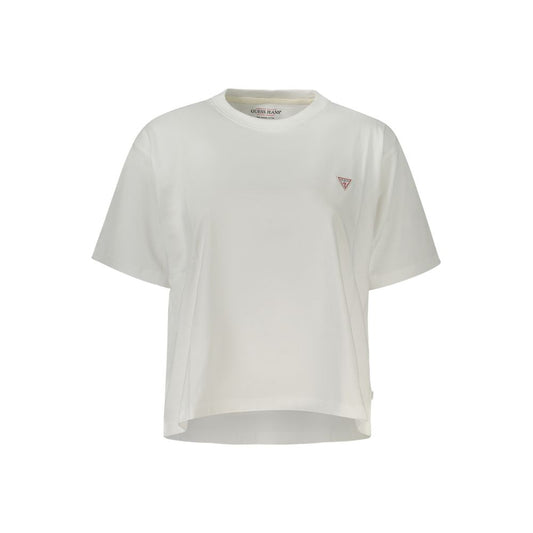 Guess Jeans Weißes Baumwoll-T-Shirt für Damen