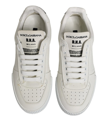 Dolce &amp; Gabbana Weiße Miami Leder Low Top Sneakers Schuhe