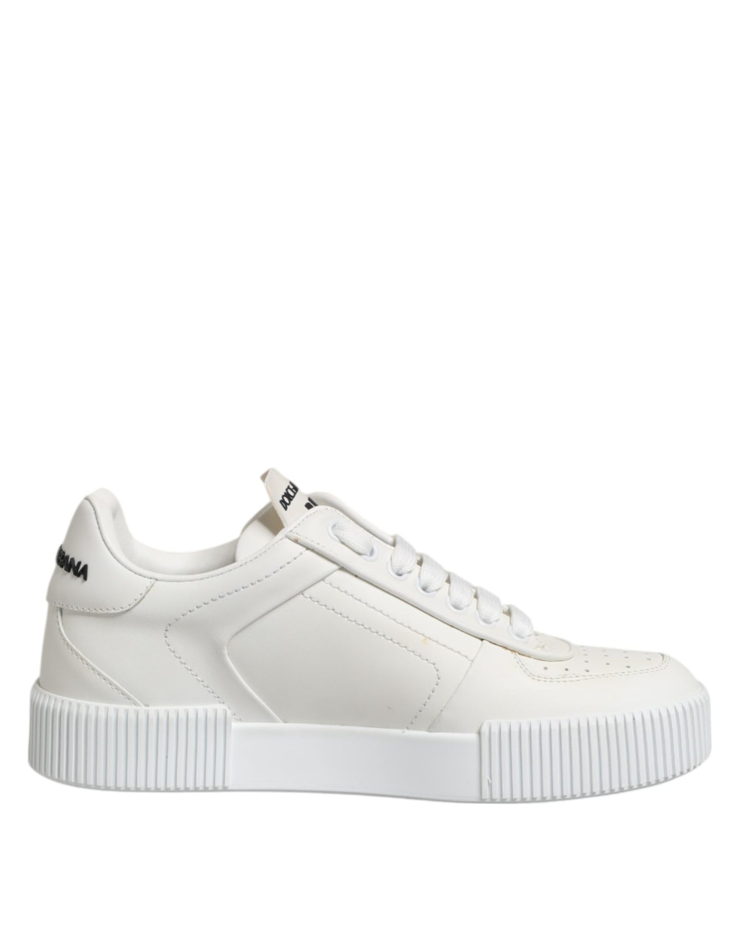 Dolce &amp; Gabbana Weiße Miami Leder Low Top Sneakers Schuhe