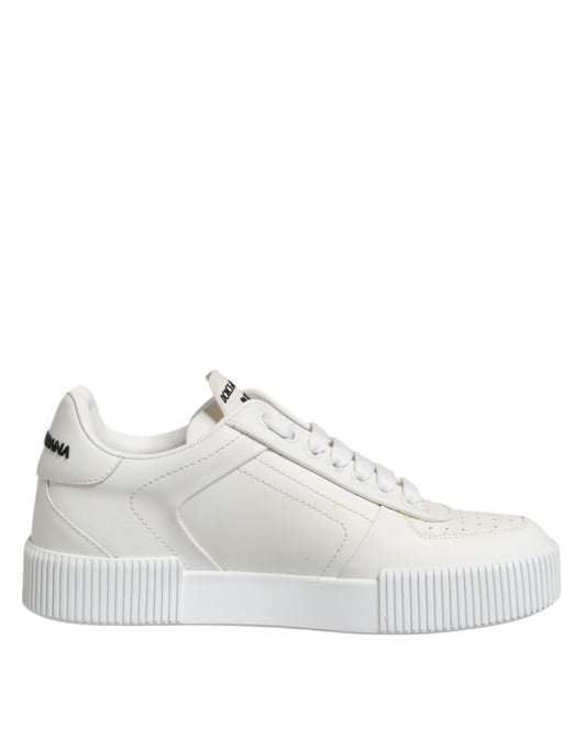 Dolce &amp; Gabbana Weiße Miami Leder Low Top Sneakers Schuhe